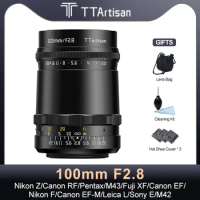 TTArtisan 100mm F2.8 Full Frame Camera Lens for M42 Mount Camera Adapter Ring to DSLR SLR Canon M RF Nikon F Sony E Nikon Z FX