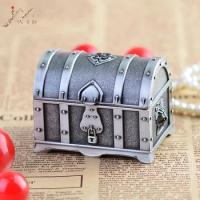 Pewter plated rectangular shape metal jewelry box trinket box money box