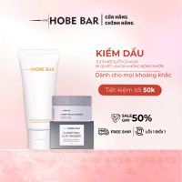 Combo Mặt Nạ Đất Sét 55G + Sữa Rửa Mặt 50ML HOBEBAR Hỗ Trợ Làm Sạch Sâu Lỗ Chân Lông, Hỗ trợ Cấp Ẩm 