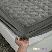 Mattress Protector Queen Bed Protector Mattress Cover Washable Fitted Bed Sheet Plain Bed Covers Breathable Quilted King