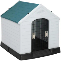 Bonnlo Plastic Dog House, Pet Dog Kennel Water Resistant for Small Medium Sized Dogs with Door, Indoor &amp; Outdoor Use (28" H)