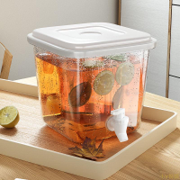 小V優購塑膠涼冷水壺帶龍頭冰箱家用大容量5升耐高溫網紅密封果茶壺2L