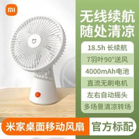 小米米家迷你無線風扇  無線搖頭坐枱風扇 桌面靜音小風扇 檯扇 便攜充電小風扇