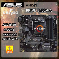 B450M Motherboard AM4 For Ryzen 5 5600G cpus PRIME B450M-A Motherboard AM4 DDR4 128GB AMD B450 USB3.