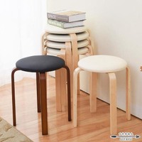 椅子家逸實木創意小凳圓凳家用餐桌凳簡約現代木凳成人板凳化妝凳