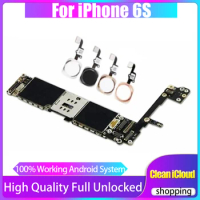 Original Mainboard For iphone 6S Motherboard Unlocked 16GB 64GB 128GB For iPhone 6S 4.7inch Logic Board Without/With Touch ID