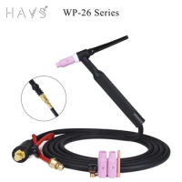 4M WP26 TIG Welding Torch Gas-Electric Integrated Rubber Hose Cable w/5/8 UNF 35-50 Euro Connector 13.12FT
