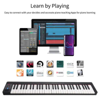 61-Key Foldable Electronic Piano Folding Digital Piano 61 Keys Sensitive Piano Keyboard LCD Display Rechargeable