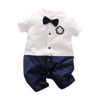colorland短袖連身衣 造型包屁衣 嬰兒服 童裝 白色紳士款