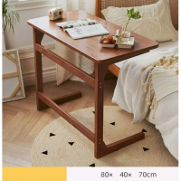 實木電腦桌（胡桃色）【尺寸：長80*寬40*高70cm】