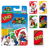 UNO Super Mario Figures Anime Board Game UNO Game Card Family Party Funny Entertainment Board Game Poker Cards Box Birthday Gift
