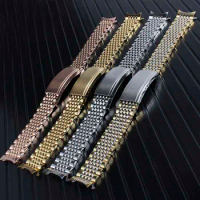Watch Band 18mm 19mm 20mm Strap Wristband Curved End Watch Strap Depolyment Buckle Replacement Wrist Belt For fit OMEGA