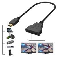 HDMI Splitter Adapter Cable 1 Male To Dual HDMI 2 Way Female 4K HD Splitter Cable for Laptop TV Monitor 1080P 1 in 2 Out