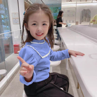 Atasan anak perempuan trendi gaya korea renda dada-Fashion anak perempuan