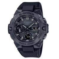 【CASIO 卡西歐】G-SHOCK 全黑色系G-STEEL碳核心防護構造_GST-B400BB-1A_49.6mm