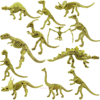 動物考古恐龍化石恐龍骨頭龍骨架模型骨骼玩具翼龍霸王三角龍模型