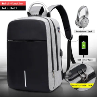 Men's multifunctional business travel anti-theft backpack 15.6" inch USB charging laptop waterproof backpack