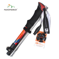 NUONEKO-Nature Hike Telescopic Stick, Tourism Climbing Trekking, Outdoor Accessories, Ultralight Five Sections Walking Cane CA10