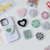 Cute 3D Mirror Magstand For Magsafe Magnetic Phone Griptok Grip Tok Stand For iPhone Foldable Wireless Charging Case Holder Ring