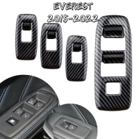 For Ford Ranger Everest Endeavor 2015-2022 Car Door Window Lift Switch Panel Cover Trim Frame Decorator Sticker Accessories
