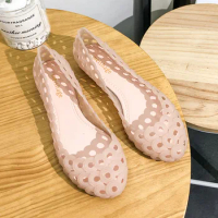 Women's breathable rubber shoes hollow sandals loafer flat shoes for summer