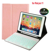 for iPad pro 11 Case Pencil Holder with Backlit Bluetooth Keyboard Case for Apple iPad pro 11 2018 2020 Cover