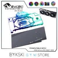 Bykski GPU Water Block For GALAX GeForce RTX 3060 Ti Black General VGA Water Cooler RGB SYNC, N-GY3060TIBK-X