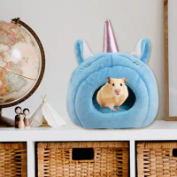 Ventilated Hamster Hideout Cozy Semi-enclosed Hamster Nest Soft Guinea Pig House Bed Warm Small Pet Sleeping Nest for Mice Rat