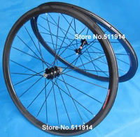 FLX-WS-CW03 Full Carbon Road bike Bicycle Clincher Wheelset 700C - 38mm Rim , Spokes , hub , Brake pads, Skewers