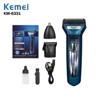 [AF] Alat Cukur Rambut Jenggot Kumis Bulu Hidung Multifungsi 3 in 1 Hair Clipper Shaver KM-6331 Mesi