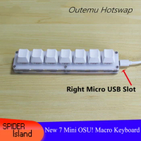 New 7 keyboard Micro USB customize Mini Macropad Mechanical Outemu Hotswap red switch keypad For OSU Game PS PR Draw Copy pad