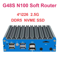 SZBOX G48S Alder Lake N100 Soft Router DDR5 8GB 256GB NVMe SSD 4*2.5G LAN i226 Mini PC pfSense Firewall Appliance ESXI AES-NI