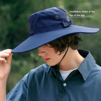 Outdoor Sun Hat UV Resistant Breathable Wide Brim Cowboy Hat Foldable Summer UV Protection Hat Sun Visor Cap