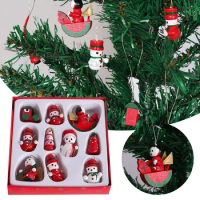 Christmas Tree Decorations Boxed Decorative Pendants Santa Snowman Angel Christmas Children's Christmas Fireplace Garland 6ft