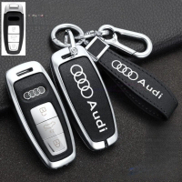 Zinc Alloy Car Key Case Cover For Audi A3 A4 A6 A6L C8 A7 A8 A8L Q5 Q8 E-tron 2018 2019 2020 2021 20