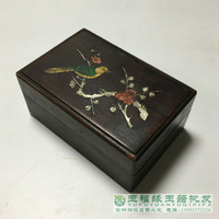 民間收藏老花梨木花鳥首飾盒收納盒鑲嵌貝殼盒古裝道具老物件包郵