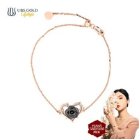 UBS Gold Gelang Emas Isyana Arunica - Kdg0414 - 17k Adj 18cm-Rose Black Gold