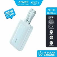 Anker Zolo Power Bank 20.000mAh 30W Max Fast Portable Charger with Built-in USB-C and MFi Certified