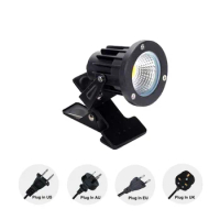 5 Watt LED Directional Bullet Light Come with Clamp 9.84 Ft Power Plug Waterproof Switch Black 60 Deg Beam Angle Greenscape Lamp