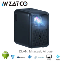 WZATCO New D9 Full HD 1080P Projector 4K Android 5G WiFi Auto Focus Portable Projetor 3D Smart Video Home Theater Beamer Proyect