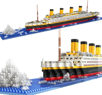 3800 PCS Micro Blocks Titanic Model Building Set  Building Bricks Titanic Toy Ship Block 3D Puzzle ช
