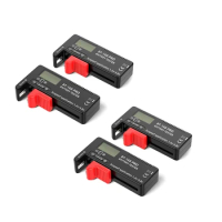 4 Pcs Battery Tester AA AAA Battery Capacity Indicator 18650 Lithium Battery Level Tester Voltage Meter Monitor Detector
