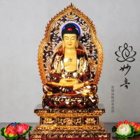65 CM LARGE--OFFICE HOME Health efficacious Protection figure of Buddha# Buddhism Consecrate the Buddha 24K gilding brass statue