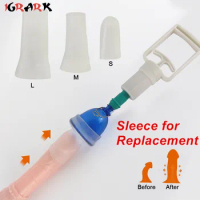 S/M/L/XL/XXL Silicone Sleeves For Vacuum Cup Extender Penis Clamping Kit For Penis Enlargement Extender Stretcher Replacement