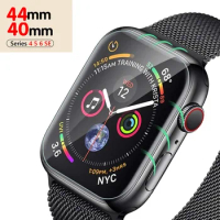 Full Cover Hydrogel Film Screen Protector On The For Apple Watch 6 5 4 SE 44MM 40MM Not Glass Screen Protective Soft Film Guard