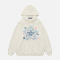 Aelfric Eden DENIM Star applique เย็บปักถักร้อย hoodie