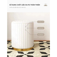Ghế đôn sofa, ghế bàn trang điểm bàn trà bọc nỉ hình bông hoa êm ái thương hiệu IGA - GC45