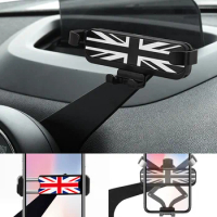 R55R56R57 Car Dashboard Mobile Phone Holder Stand For MINI Cooper Union Jack 360° Rotation Gravity Support Interior Accessoriors