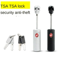 Travel tSA13226 Customs lock wire rope Customs lock lever box backpack anti-theft padlock skull padlock