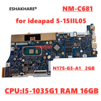 NM-C681 For Lenovo ideapad 5-15IIL05 Laptop Motherboard with CPU I5 1035G1/i7-1065G7 RAM 16GB GPU V2G 5B20S44039 100% test OK